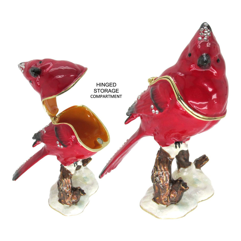 Cardinal Jeweled Trinket Box SWAROVSKI Crystals