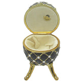 Musical Jewelry Trinket Box Swarovski Crystals, Gold/Black