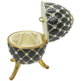 Musical Jewelry Trinket Box Swarovski Crystals, Gold/Black
