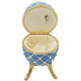 Musical Jewelry Trinket Box Swarovski Crystals, Gold/Blue