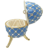Musical Jewelry Trinket Box Swarovski Crystals, Gold/Blue