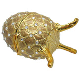 Musical Jewelry Trinket Box Swarovski Crystals, Gold/Gold