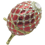 Musical Jewelry Trinket Box Swarovski Crystals, Gold/Red