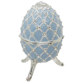 Musical Jewelry Trinket Box Swarovski Crystals, Silver/Baby blue
