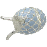 Musical Jewelry Trinket Box Swarovski Crystals, Silver/Baby blue
