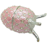 Musical Jewelry Trinket Box Swarovski Crystals, Silver/Light Pink