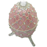 Musical Jewelry Trinket Box Swarovski Crystals, Silver/Light Pink