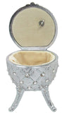 Musical Jewelry Trinket Box Swarovski Crystals, Platinum