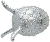 Musical Jewelry Trinket Box Swarovski Crystals, Platinum