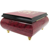 Italian Music Box, ", Red Wine Heart Floral Inlay