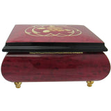 Italian Music Box, ", Red Wine Heart Floral Inlay