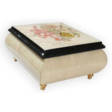 Italian Music Box, ", Floral Ribbon Inlay, Cream
