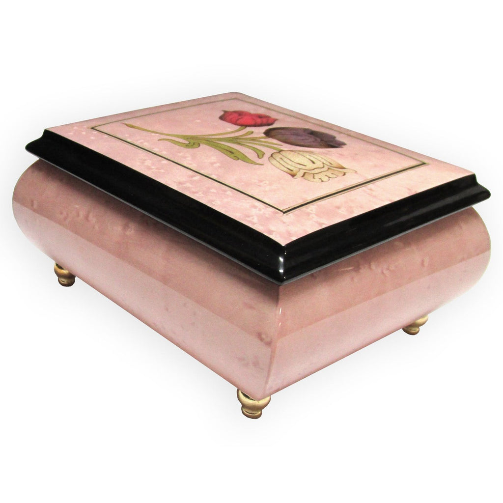 Italian Music Box, ", Tulips Inlay, Pink