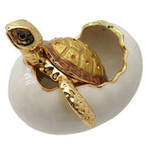 RUCINNI Hatching Turtle Jeweled Trinket Box, Brown