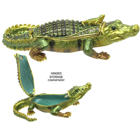 RUCINNI Alligator Baby Jeweled Trinket Box