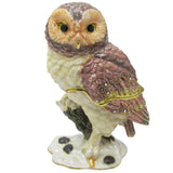 RUCINNI Owl Branch Jeweled Trinket Box, Brown