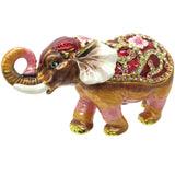 RUCINNI Floral Elephant Jeweled Trinket Box, Pink