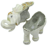 RUCINNI Floral Elephant Jeweled Trinket Box, White