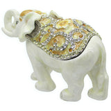 RUCINNI Floral Elephant Jeweled Trinket Box, White