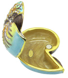 RUCINNI Shell Jeweled Trinket Box, Blue