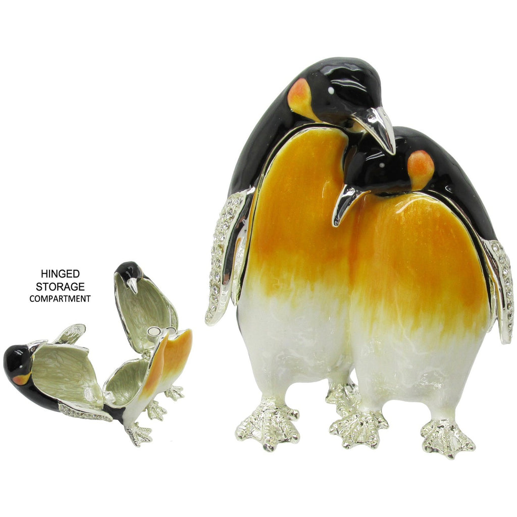 RUCINNI Penguin Couple Jeweled Trinket Box