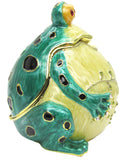 RUCINNI Round Frog Jeweled Trinket Box