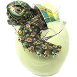 RUCINNI Hatching Turtle Jeweled Trinket Box, Green