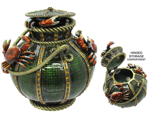RUCINNI Crab Fishing Basket Jeweled Trinket Box