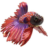 RUCINNI Beta Fish Jeweled Trinket Box, Red