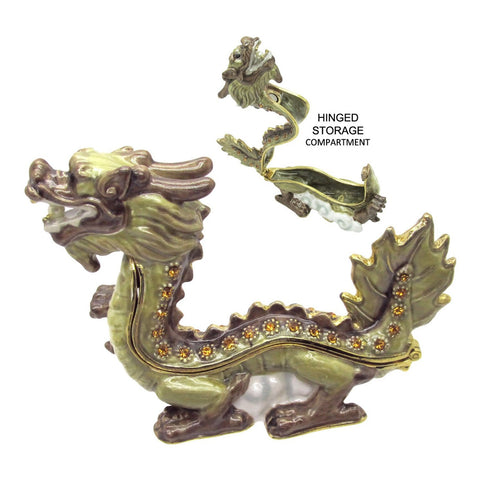 RUCINNI Dragon Jeweled Trinket Box, Brown