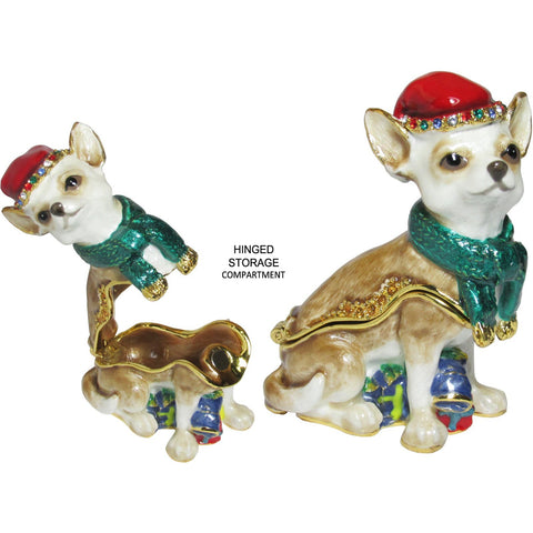 RUCINNI Chihuahua Jeweled Trinket Box