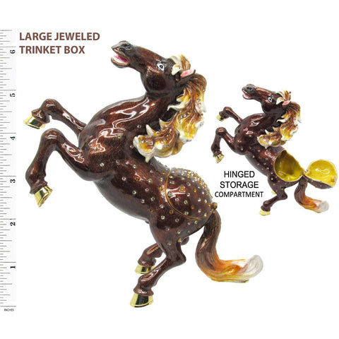 RUCINNI Large Stallion Jeweled Trinket Box