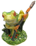 RUCINNI Frog Typha Stalk Jeweled Trinket Box