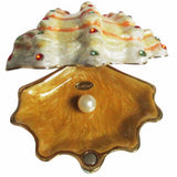 RUCINNI Shell Pearl Jeweled Trinket Box