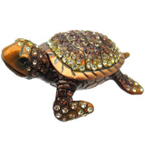 RUCINNI Turtle Jeweled Trinket Box, Brown
