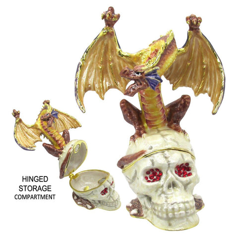 RUCINNI Dragon Skull Jeweled Trinket Box
