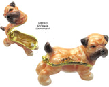 RUCINNI Pug Puppy Jeweled Trinket Box