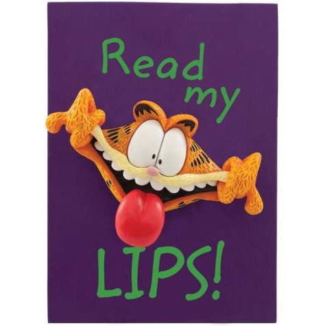 Read Lips Garfield Ceramic Bobble Head Plaque